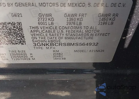 2021 Chevrolet Blazer Fwd 2Lt z USA, uszkodzony, nr VIN 3GNKBCRS8MS564932